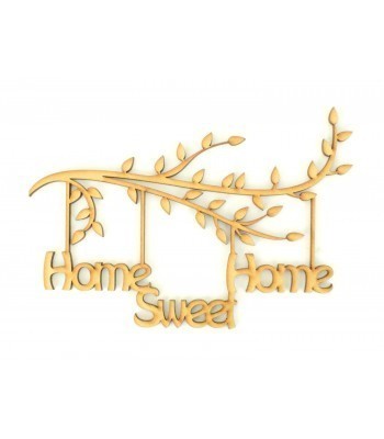 Laser Cut Box Frame Branch - Home Sweet Home